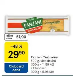 Tesco Panzani Těstoviny nabídka