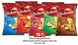 Qanto Bohemia chips jemně solené, delikátní paprika, slanina, smetana a cibule, špíz nabídka