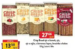 Qanto Crisp Bread sýr a česnek, sýr, sýr a rajče, s červenou řepou, brusinka a kokos nabídka
