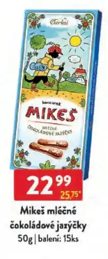 Qanto Mikeš mléčné čokoládové jazýčky nabídka
