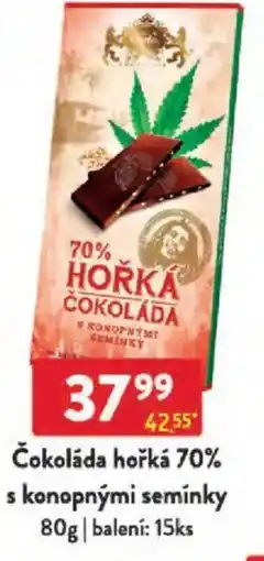 Qanto Čokoláda hořká 70% s konopnými semínky nabídka