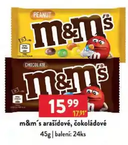 Qanto M&M'S arašídové, čokoládové nabídka