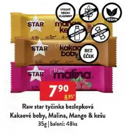Qanto Raw star tyčinka bezlepková Kakaové boby, Malina, Mango & kešu nabídka