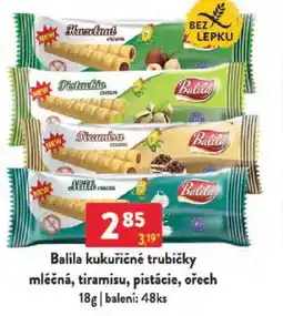 Qanto Balila kukuřičné trubičky mléčná, tiramisu, pistácie, ořech nabídka