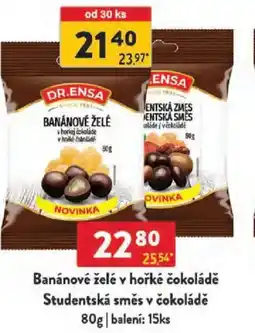 Qanto DR.ENSA Banánové želé v hořké čokoládě Studentská směs v čokoládě nabídka