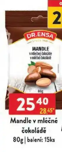 Qanto DR.ENSA Mandle v mléčné čokoládě nabídka