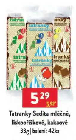 Qanto Tatranky Sedita mléčné, lískooříškové, kakaové nabídka