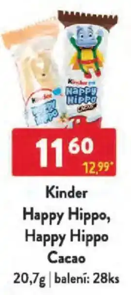 Qanto Kinder Happy Hippo, Happy Hippo Cacao nabídka