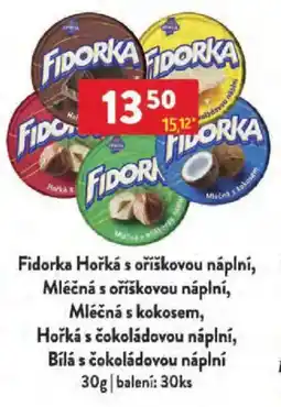 Qanto Fidorka Hořká s oříškovou náplní, Mléčná s oříškovou náplní nabídka