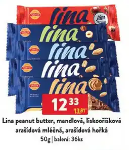 Qanto Lina peanut butter, mandlová, lískooříšková arašídová mléčná, arašídová hořká nabídka