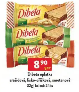 Qanto Dibeta oplatka arašídová, lísko-oříšková, smetanová nabídka