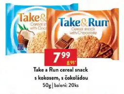 Qanto Take a Run cereal snack s kokosem, s čokoládou nabídka