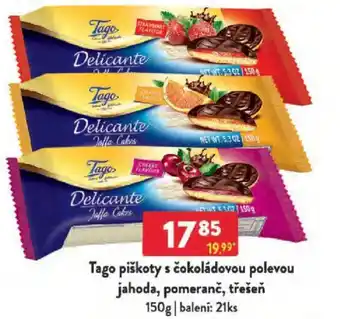 Qanto Tago piškoty s čokoládovou polevou jahoda, pomeranč, třešeň nabídka