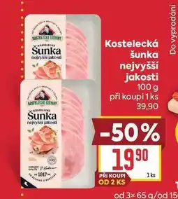Billa Kostelecká šunka nejvyšší jakosti nabídka