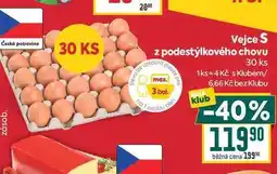 Billa Vejce S z podestýlkového chovu 30ks nabídka