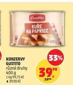 Penny Market KONZERVY GUSTITO různé druhy nabídka