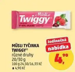 Penny Market MÜSLI TYČINKA TWIGGY nabídka různé druhy, 20/30 g nabídka