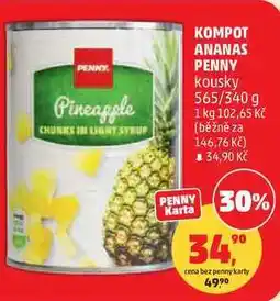 Penny Market KOMPOT ANANAS PENNY kousky, 565/340 g nabídka