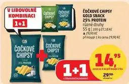 Penny Market ČOČKOVÉ CHIPSY GOLD SNACK 25% PROTEIN různé druhy nabídka
