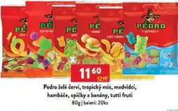 Qanto Pedro želé červi, tropický mix, medvídci, hambáče, opičky a banány, tutti fruti nabídka