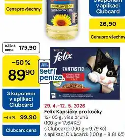 Tesco Felix Kapsičky pro kočky, 12× 85 g, více druhů nabídka