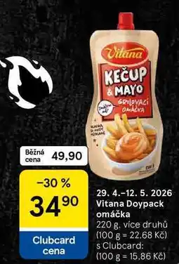 Tesco Vitana Doypack omáčka, 220 g, více druhů nabídka