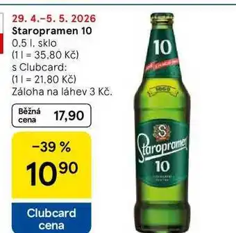 Tesco Staropramen 10, 0.5 l, sklo nabídka