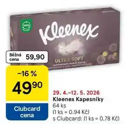 Tesco Kleenex Kapesníky, 64 ks nabídka