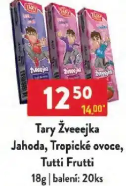 Qanto Tary Žveeejka Jahoda, Tropické ovoce, Tutti Frutti nabídka