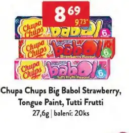 Qanto Chupa Chups Big Babol Strawberry, Tongue Paint, Tutti Frutti nabídka