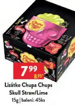 Qanto Lízátko Chupa Chups Skull Straw/Lime nabídka
