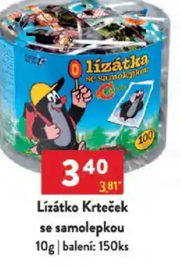 Qanto Lízátko Krteček se samolepkou nabídka
