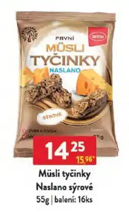 Qanto Müsli tyčinky Naslano sýrové nabídka