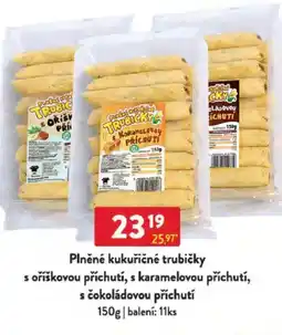 Qanto Plněné kukuřičné trubičky s oříškovou příchutí, s karamelovou příchutí, s čokoládovou příchutí nabídka