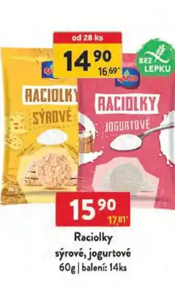 Qanto Raciolky sýrové, jogurtové nabídka