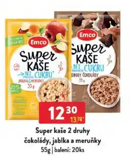 Qanto Super kaše 2 druhy čokolády, jablka a meruňky nabídka