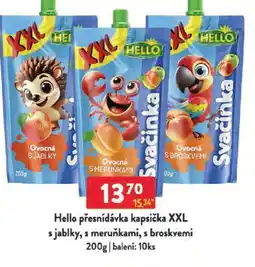 Qanto Hello přesnídávka kapsička XXL s jablky, s meruňkami, s broskvemi nabídka
