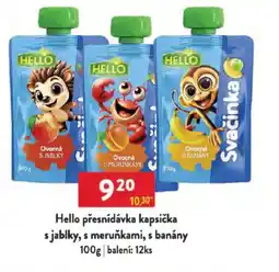 Qanto Hello přesnídávka kapsička s jablky, s meruňkami, s banány nabídka