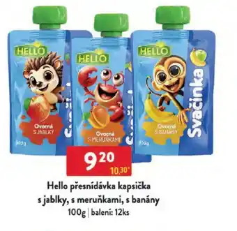 Qanto Hello přesnídávka kapsička s jablky, s meruňkami, s banány nabídka
