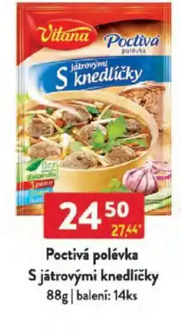 Qanto Vitana Poctivá polévka S játrovými knedlíčky nabídka