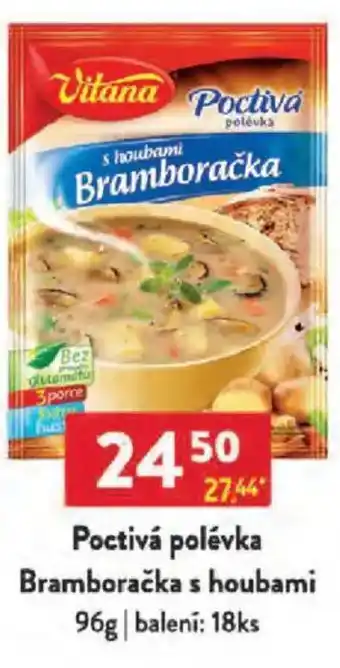 Qanto Vitana Poctivá polévka Bramboračka s houbami nabídka