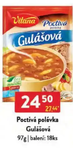 Qanto Vitana Poctivá polévka Gulášová nabídka