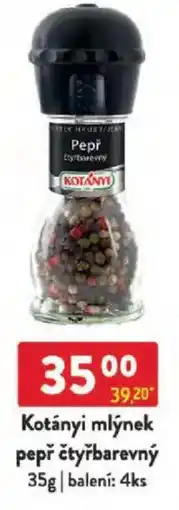 Qanto Kotányi mlýnek pepř čtyřbarevný nabídka