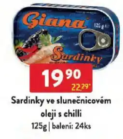 Qanto Giana Sardinky ve slunečnicovém oleji s chilli nabídka