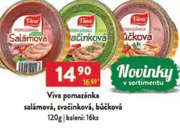 Qanto Viva pomazánka salámová, svačinková, bůčková nabídka