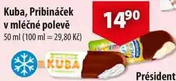 CBA Kuba, Pribináček v mléčné polevě nabídka