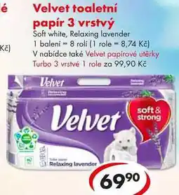 CBA Velvet toaletní papír 3 vrstvý, 8 rolí nabídka