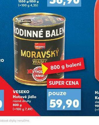 Kaufland Veseko hotové jídlo nabídka