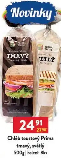 Qanto Chléb toustový Prima tmavý, světlý nabídka