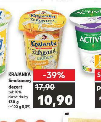 Kaufland Krajanka smetanový dezert nabídka